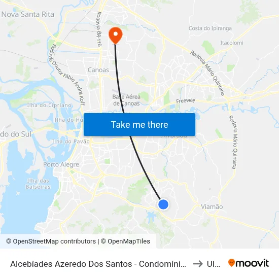Alcebíades Azeredo Dos Santos - Condomínio Veneza to Ulbra map