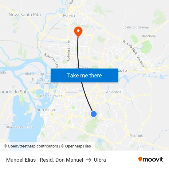 Manoel Elias - Resid. Don Manuel to Ulbra map