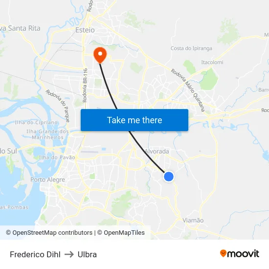 Frederico Dihl to Ulbra map