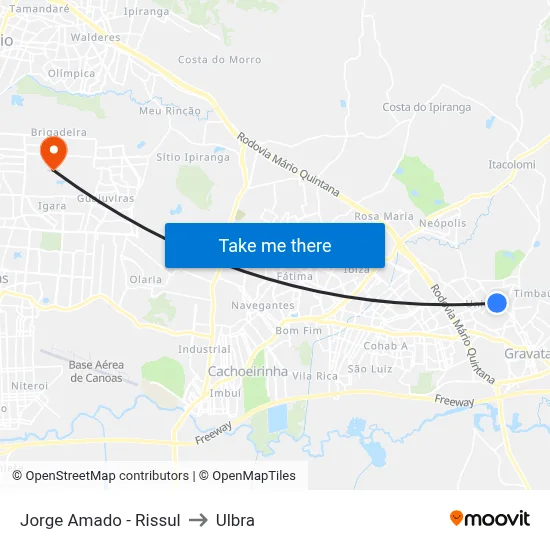 Jorge Amado - Rissul to Ulbra map