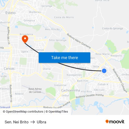 Sen. Nei Brito to Ulbra map