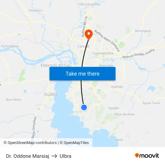 Dr. Oddone Marsiaj to Ulbra map