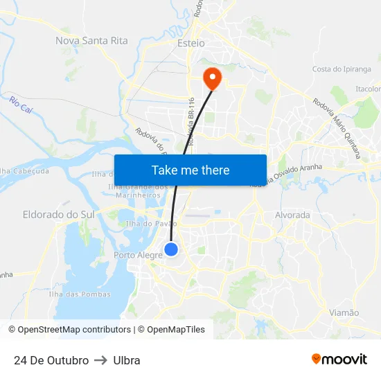 24 De Outubro to Ulbra map