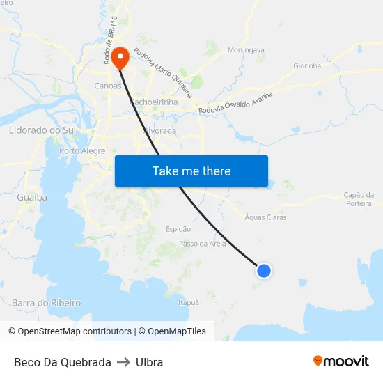 Beco Da Quebrada to Ulbra map