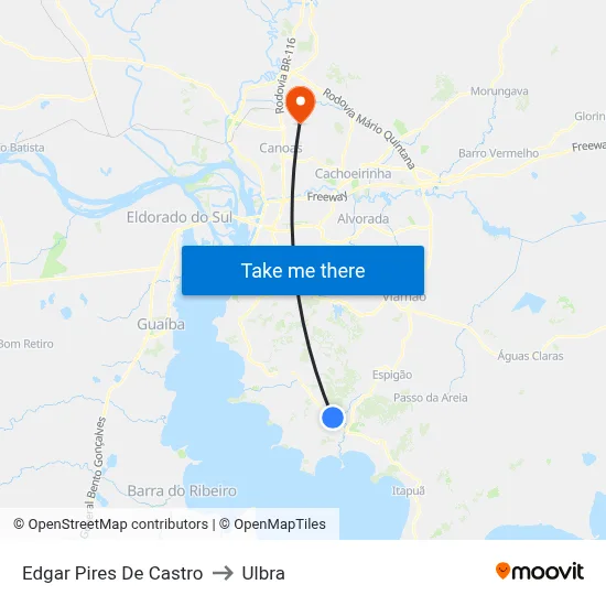 Edgar Pires De Castro to Ulbra map