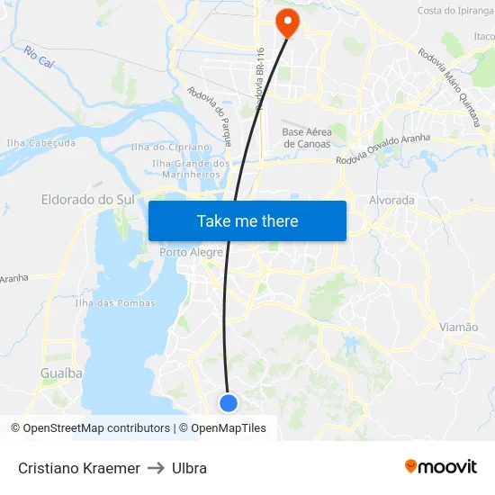 Cristiano Kraemer to Ulbra map