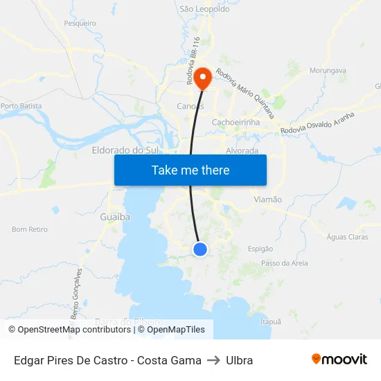Edgar Pires De Castro - Costa Gama to Ulbra map