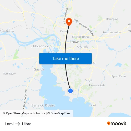 Lami to Ulbra map