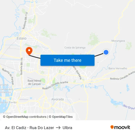 Av. El Cadiz - Rua Do Lazer to Ulbra map
