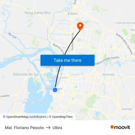 Mal. Floriano Peixoto to Ulbra map