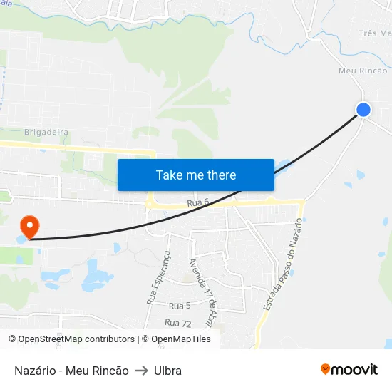 Nazário - Meu Rincão to Ulbra map