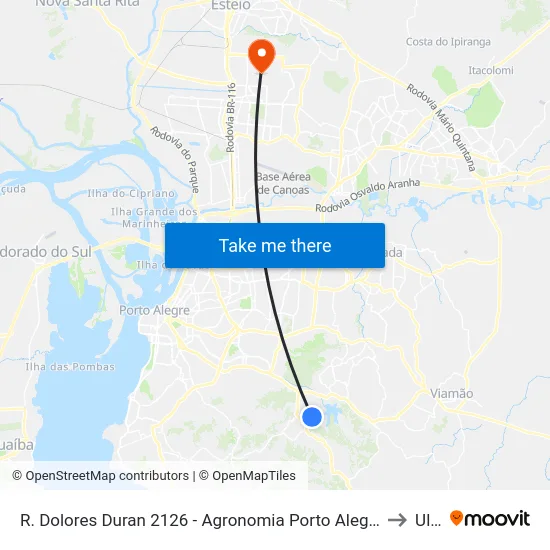 R. Dolores Duran 2126 - Agronomia Porto Alegre - Rs 91540-220 Brasil to Ulbra map