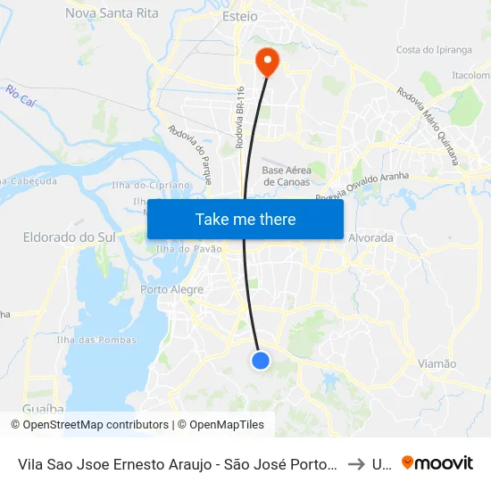 Vila Sao Jsoe Ernesto Araujo - São José Porto Alegre - Rs 91520-001 Brasil to Ulbra map