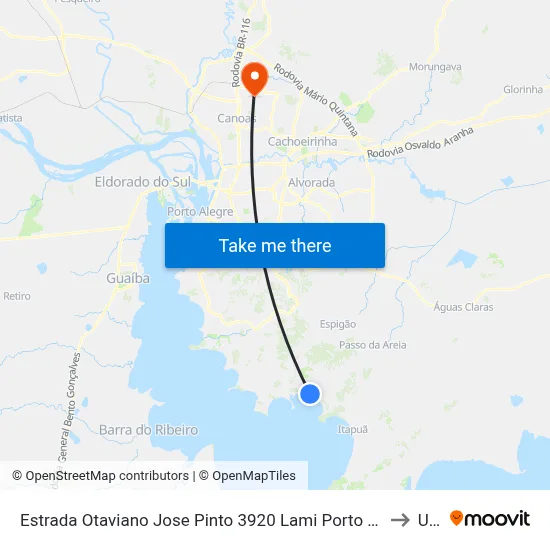 Estrada Otaviano Jose Pinto 3920 Lami Porto Alegre - Rio Grande Do Sul Brasil to Ulbra map