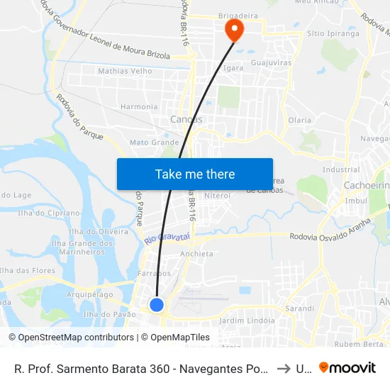R. Prof. Sarmento Barata 360 - Navegantes Porto Alegre - Rs 90240-640 Brasil to Ulbra map