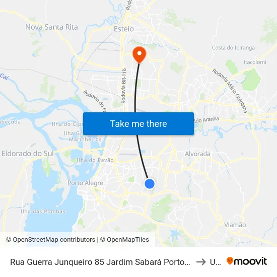 Rua Guerra Junqueiro 85 Jardim Sabará Porto Alegre - Rs 91215-310 Brasil to Ulbra map