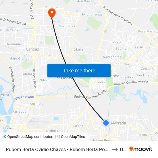Rubem Berta Ovidio Chaves - Rubem Berta Porto Alegre - Rs 91170-330 Brasil to Ulbra map