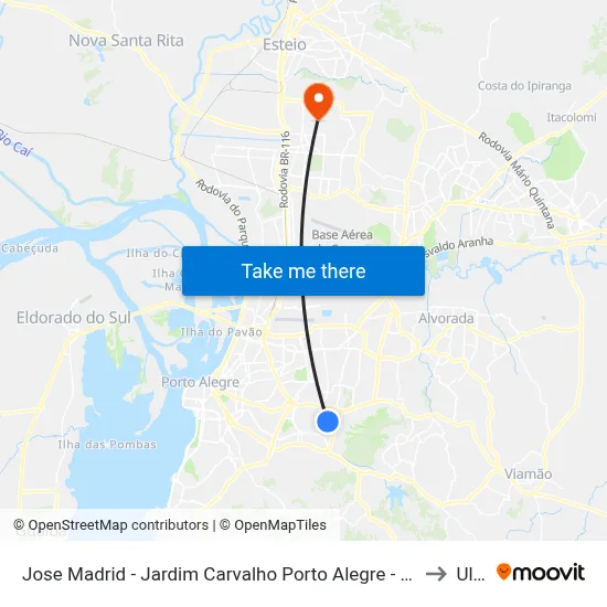 Jose Madrid - Jardim Carvalho Porto Alegre - Rs 90460-080 Brasil to Ulbra map