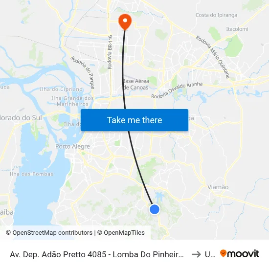 Av. Dep. Adão Pretto 4085 - Lomba Do Pinheiro Porto Alegre - Rs 91570-730 Brasil to Ulbra map