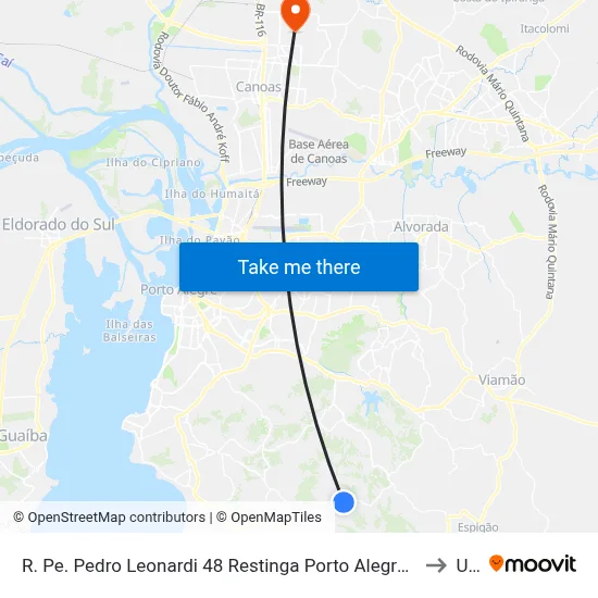 R. Pe. Pedro Leonardi 48 Restinga Porto Alegre - Rio Grande Do Sul 91791-300 Brasil to Ulbra map