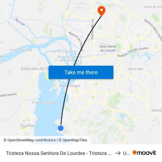 Tristeza Nossa Senhora De Lourdes - Tristeza Porto Alegre - Rs 91920-150 Brasil to Ulbra map