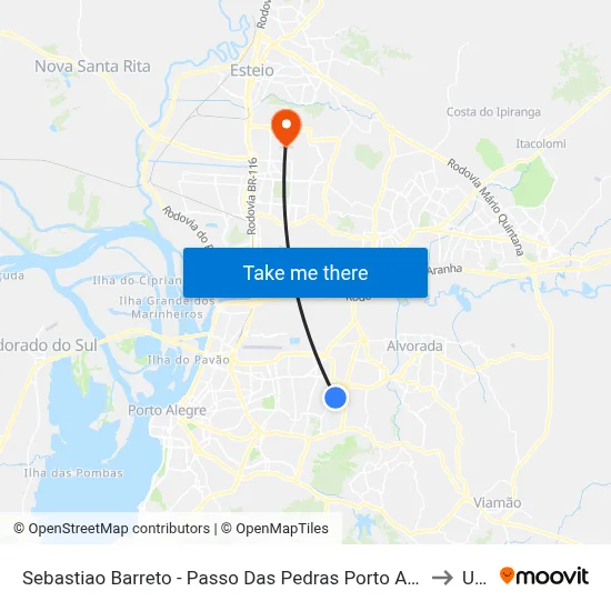 Sebastiao Barreto - Passo Das Pedras Porto Alegre - Rs 91230-510 Brasil to Ulbra map