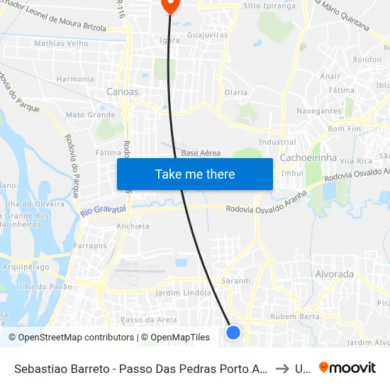 Sebastiao Barreto - Passo Das Pedras Porto Alegre - Rs 91230-400 Brasil to Ulbra map