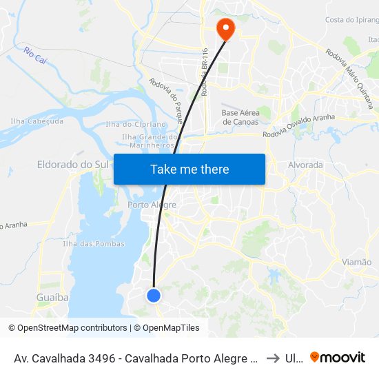 Av. Cavalhada 3496 - Cavalhada Porto Alegre - Rs 91740-000 Brasil to Ulbra map
