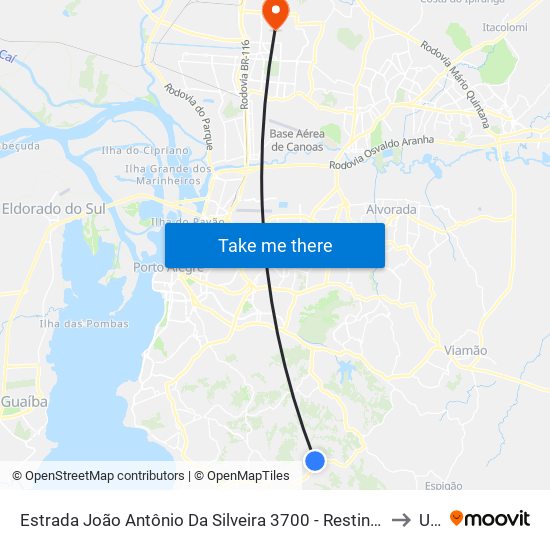Estrada João Antônio Da Silveira 3700 - Restinga Porto Alegre - Rs 91796-000 Brasil to Ulbra map
