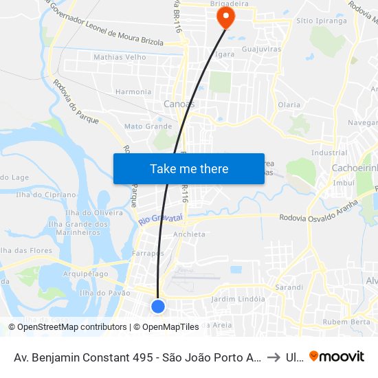 Av. Benjamin Constant 495 - São João Porto Alegre - Rs 90550-003 Brasil to Ulbra map