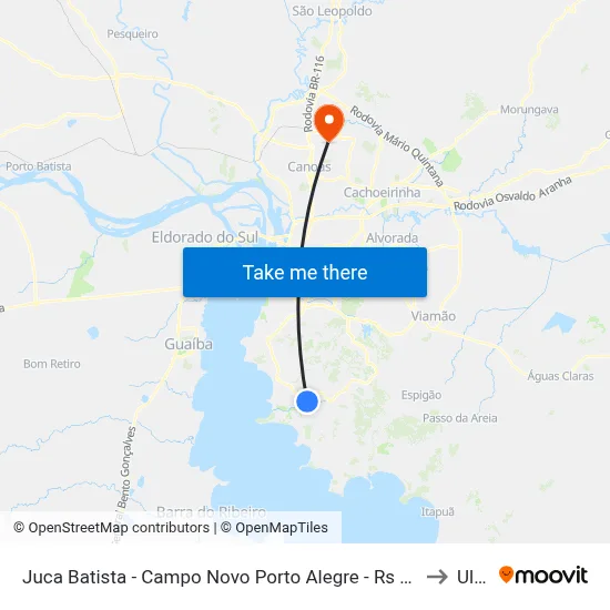 Juca Batista - Campo Novo Porto Alegre - Rs 91755-851 Brasil to Ulbra map