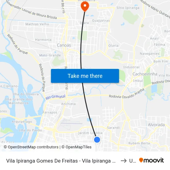 Vila Ipiranga Gomes De Freitas - Vila Ipiranga Porto Alegre - Rs 91010-004 Brasil to Ulbra map
