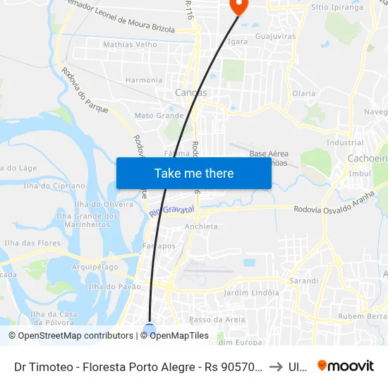 Dr Timoteo - Floresta Porto Alegre - Rs 90570-041 Brasil to Ulbra map