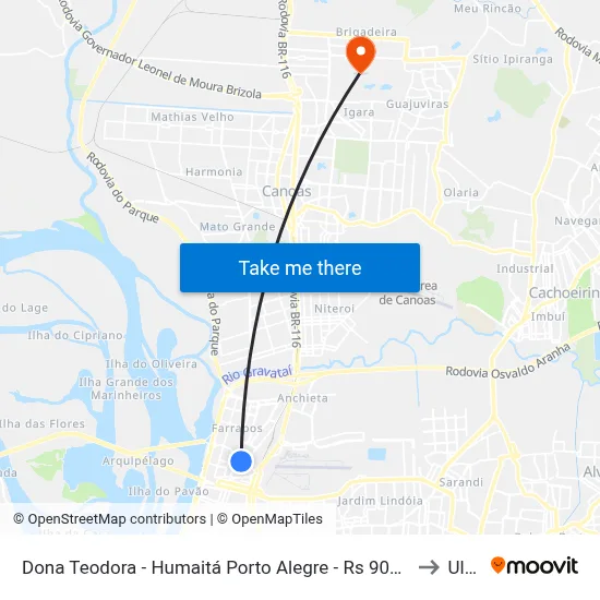 Dona Teodora - Humaitá Porto Alegre - Rs 90240-001 Brasil to Ulbra map