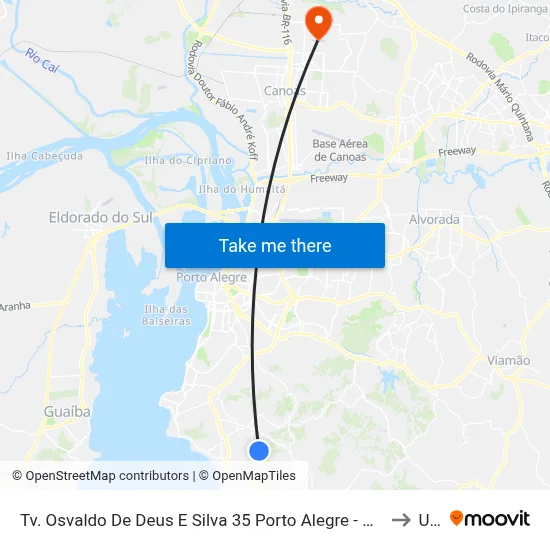 Tv. Osvaldo De Deus E Silva 35 Porto Alegre - Rio Grande Do Sul 91750-710 Brasil to Ulbra map