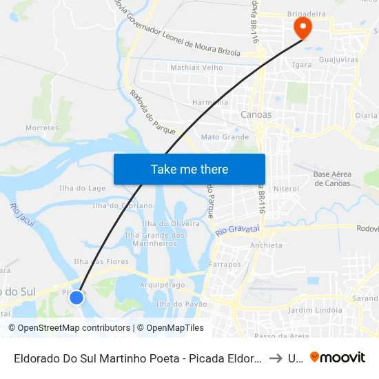 Eldorado Do Sul Martinho Poeta - Picada Eldorado Do Sul - Rs 92990-000 Brasil to Ulbra map