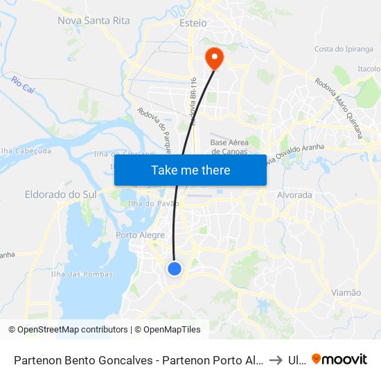 Partenon Bento Goncalves - Partenon Porto Alegre - Rs 90660-230 Brasil to Ulbra map