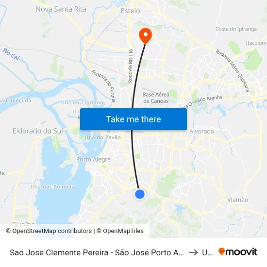 Sao Jose Clemente Pereira - São José Porto Alegre - Rs 91520-550 Brasil to Ulbra map
