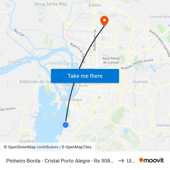 Pinheiro Borda - Cristal Porto Alegre - Rs 90810-150 Brasil to Ulbra map