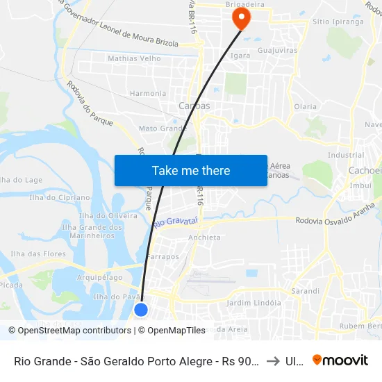 Rio Grande - São Geraldo Porto Alegre - Rs 90230-091 Brasil to Ulbra map