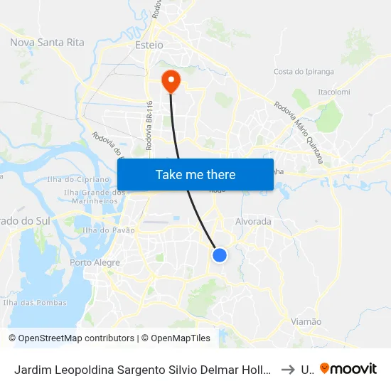 Jardim Leopoldina Sargento Silvio Delmar Hollenbach - Rubem Berta Porto Alegre - Rs 91240-120 Brasil to Ulbra map
