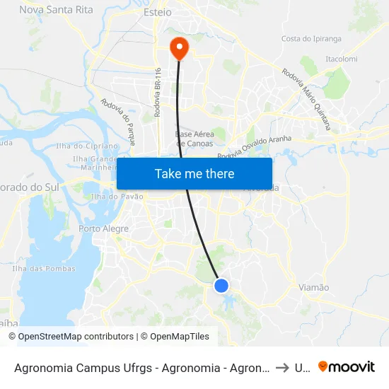 Agronomia Campus Ufrgs - Agronomia - Agronomia Porto Alegre - Rs Brasil to Ulbra map