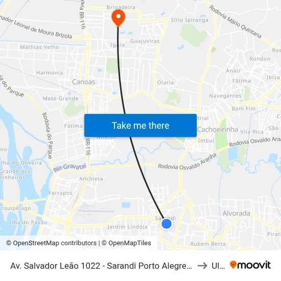 Av. Salvador Leão 1022 - Sarandi Porto Alegre - Rs 91130-700 Brasil to Ulbra map