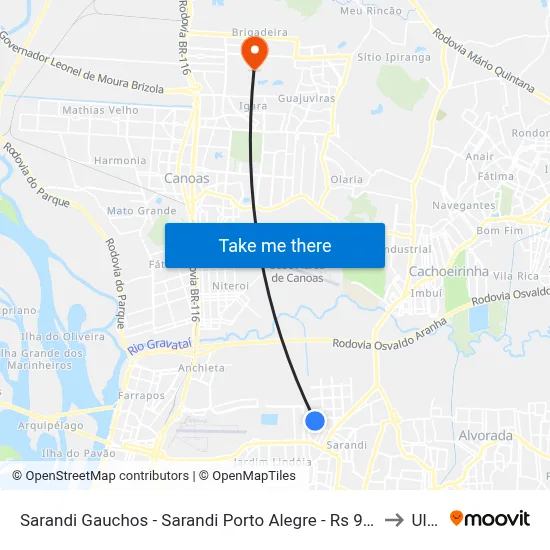 Sarandi Gauchos - Sarandi Porto Alegre - Rs 91110-090 Brasil to Ulbra map