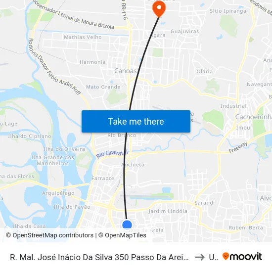 R. Mal. José Inácio Da Silva 350 Passo Da Areia Porto Alegre - Rio Grande Do Sul 90520-280 Brasil to Ulbra map