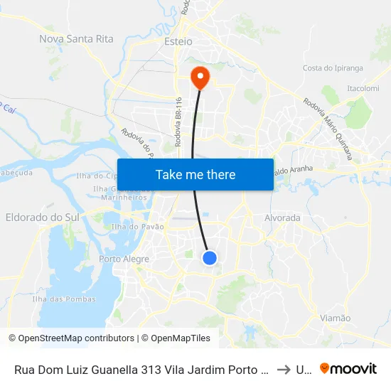 Rua Dom Luiz Guanella 313 Vila Jardim Porto Alegre - Rs 91320-190 Brasil to Ulbra map