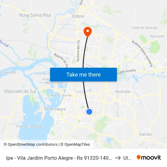 Ipe - Vila Jardim Porto Alegre - Rs 91320-140 Brasil to Ulbra map