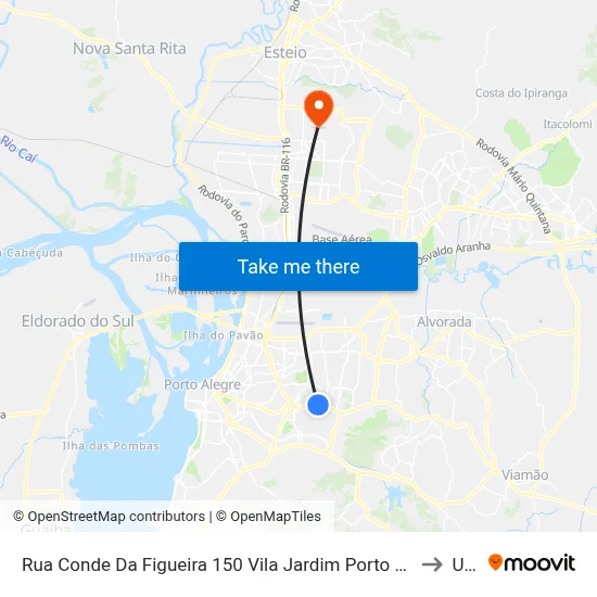 Rua Conde Da Figueira 150 Vila Jardim Porto Alegre - Rs 91330-590 Brasil to Ulbra map