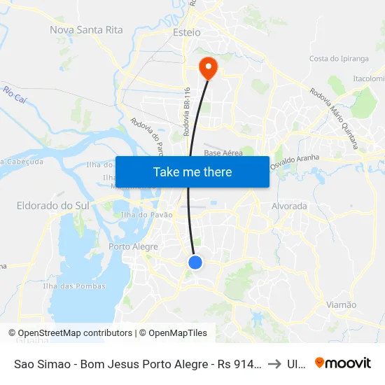 Sao Simao - Bom Jesus Porto Alegre - Rs 91420-500 Brasil to Ulbra map