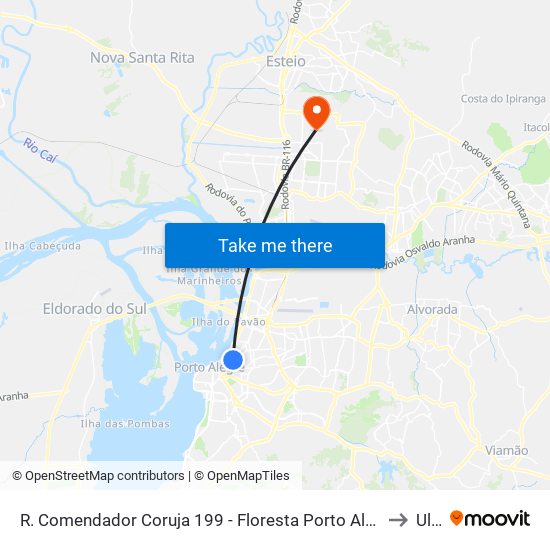 R. Comendador Coruja 199 - Floresta Porto Alegre - Rs 90220-180 Brasil to Ulbra map
